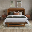 Northfield Queen Solid Wood Murphy Bed Chest with Mattress in Light Toffee