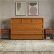 Northfield Queen Solid Wood Murphy Bed Chest with Mattress in Light Toffee