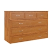 Northfield Queen Solid Wood Murphy Bed Chest with Mattress in Light Toffee