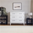 Santa Fe Twin Wood Murphy Bed Chest with Mattress & Built-in Charger in White