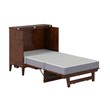 Santa Fe Twin Wood Murphy Bed Chest with Mattress & Built-in Charger in Walnut