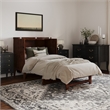 Santa Fe Twin Wood Murphy Bed Chest with Mattress & Built-in Charger in Walnut