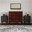 Santa Fe Twin Wood Murphy Bed Chest with Mattress & Built-in Charger in Walnut