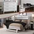 Santa Fe Full Wood Murphy Bed Chest with Mattress & Built-in Charger in White