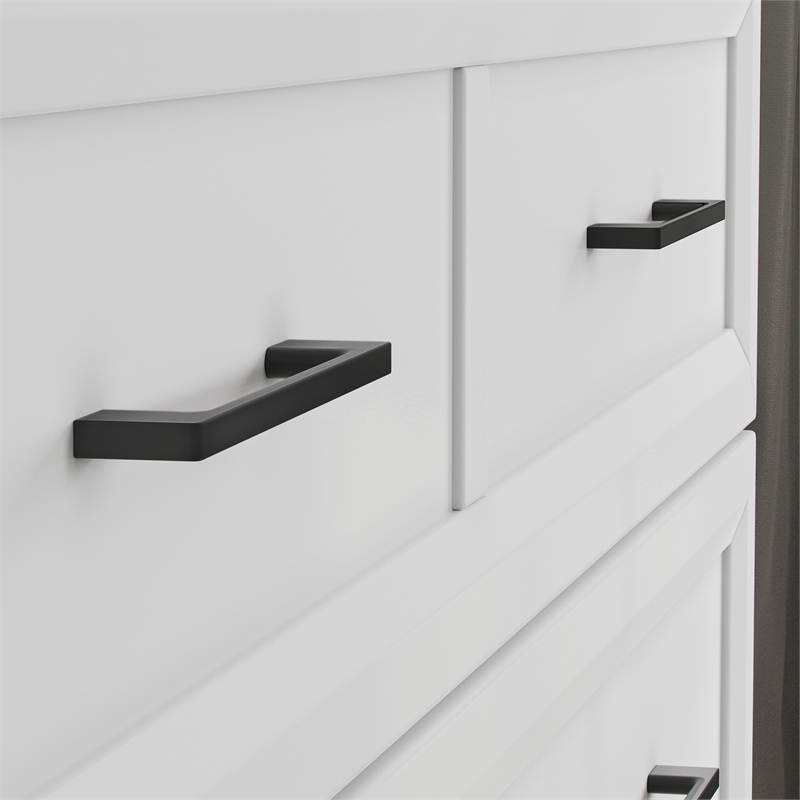 Santa Fe Full Wood Murphy Bed Chest with Mattress & Built-in Charger in White