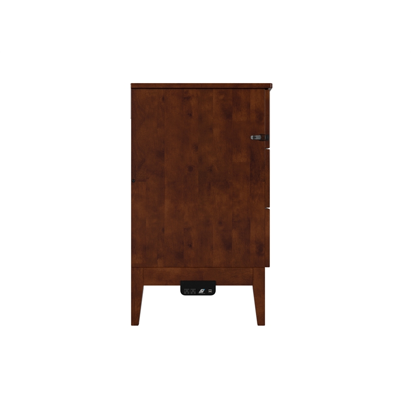 Santa Fe Full Wood Murphy Bed Chest with Mattress & Built-in Charger in Walnut