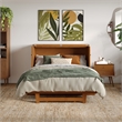 Santa Fe Full Wood Murphy Bed Chest wMattress & Built-in Charger in Light Toffee