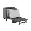 Santa Fe Twin Wood Murphy Bed Chest with Mattress & Built-in Charger in Gray