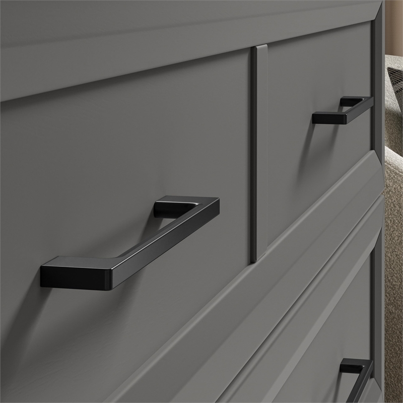 Santa Fe Full Wood Murphy Bed Chest with Mattress & Built-in Charger in Gray