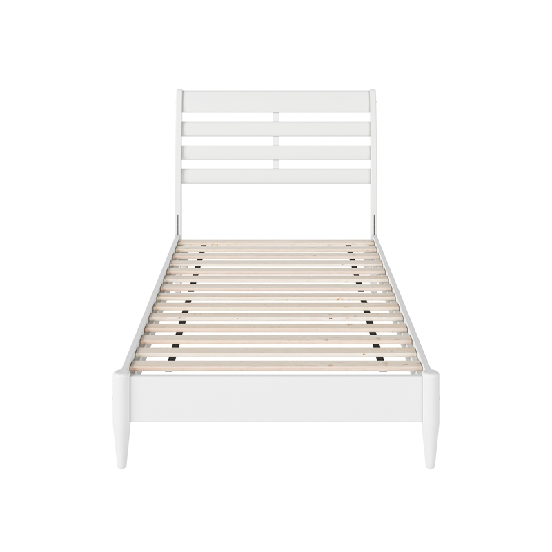 Savannah Twin XL Wood Low Profile Platform Bed in White