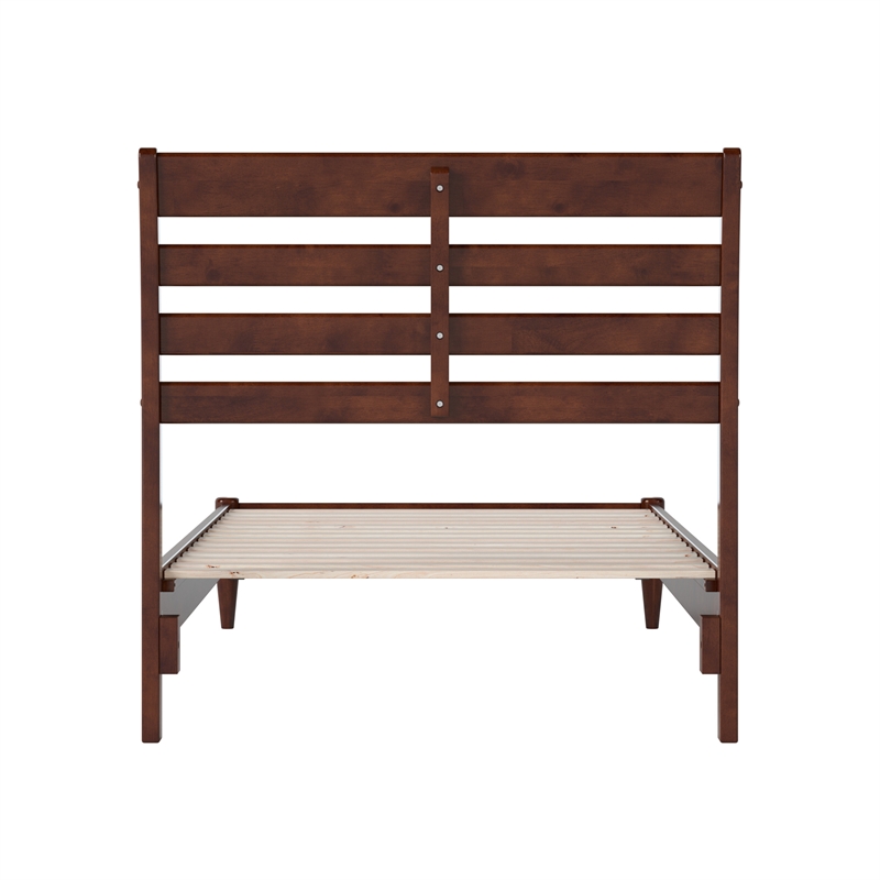 Savannah Twin XL Wood Low Profile Platform Bed in Walnut