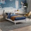 Savannah Twin Wood Low Profile Platform Bed in White