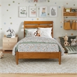 Savannah Twin Wood Low Profile Platform Bed in Light Toffee