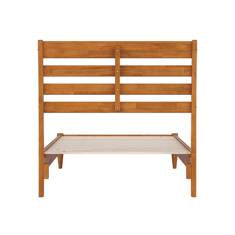 Savannah Twin Wood Low Profile Platform Bed in Light Toffee