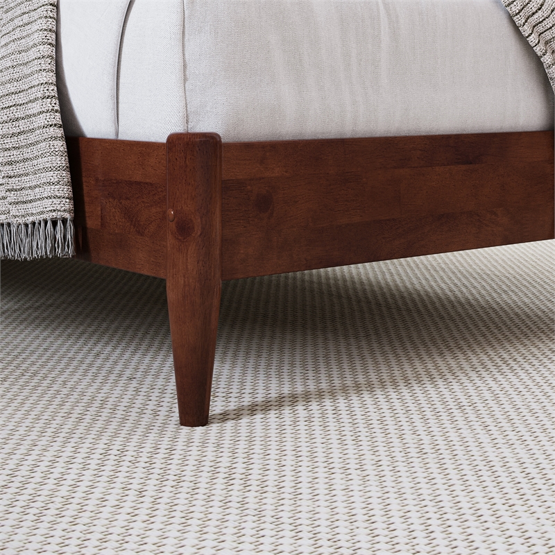 Savannah Full Wood Low Profile Platform Bed in Walnut