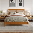 Savannah Full Wood Low Profile Platform Bed in Light Toffee