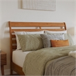 Savannah Queen Wood Low Profile Platform Bed in Light Toffee
