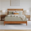 Savannah Queen Wood Low Profile Platform Bed in Light Toffee