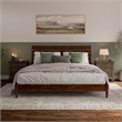Savannah King Wood Low Profile Platform Bed in Walnut