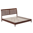 Savannah King Wood Low Profile Platform Bed in Walnut