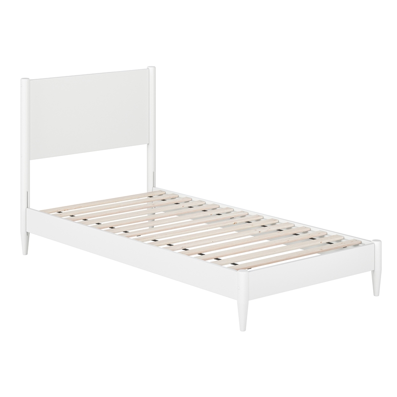 Pasadena Twin XL Solid Wood Low Profile Platform Bed in White