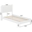 Pasadena Twin XL Solid Wood Low Profile Platform Bed in White