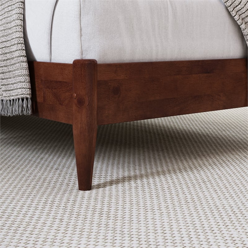 Pasadena Twin XL Solid Wood Low Profile Platform Bed in Walnut
