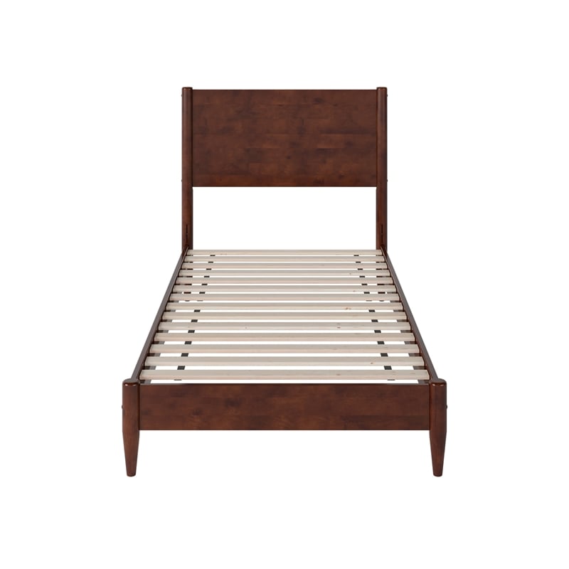 Pasadena Twin XL Solid Wood Low Profile Platform Bed in Walnut