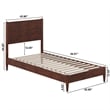 Pasadena Twin XL Solid Wood Low Profile Platform Bed in Walnut