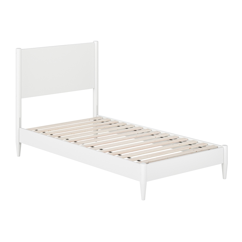 AFI Pasadena Twin Solid Wood Low Profile Platform Bed in White