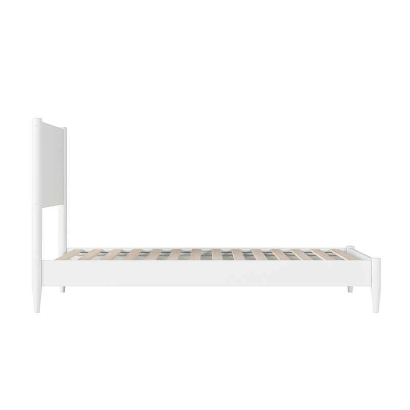 AFI Pasadena Twin Solid Wood Low Profile Platform Bed in White
