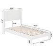 AFI Pasadena Twin Solid Wood Low Profile Platform Bed in White
