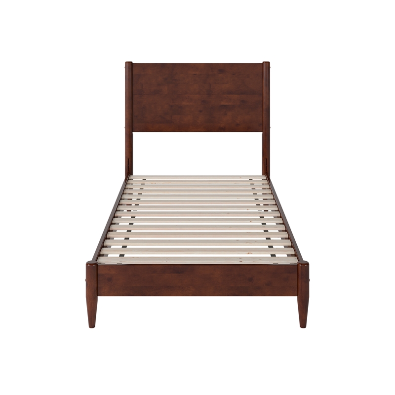 AFI Pasadena Twin Solid Wood Low Profile Platform Bed in Walnut