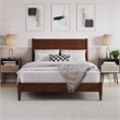 AFI Pasadena Full Solid Wood Low Profile Platform Bed in Walnut