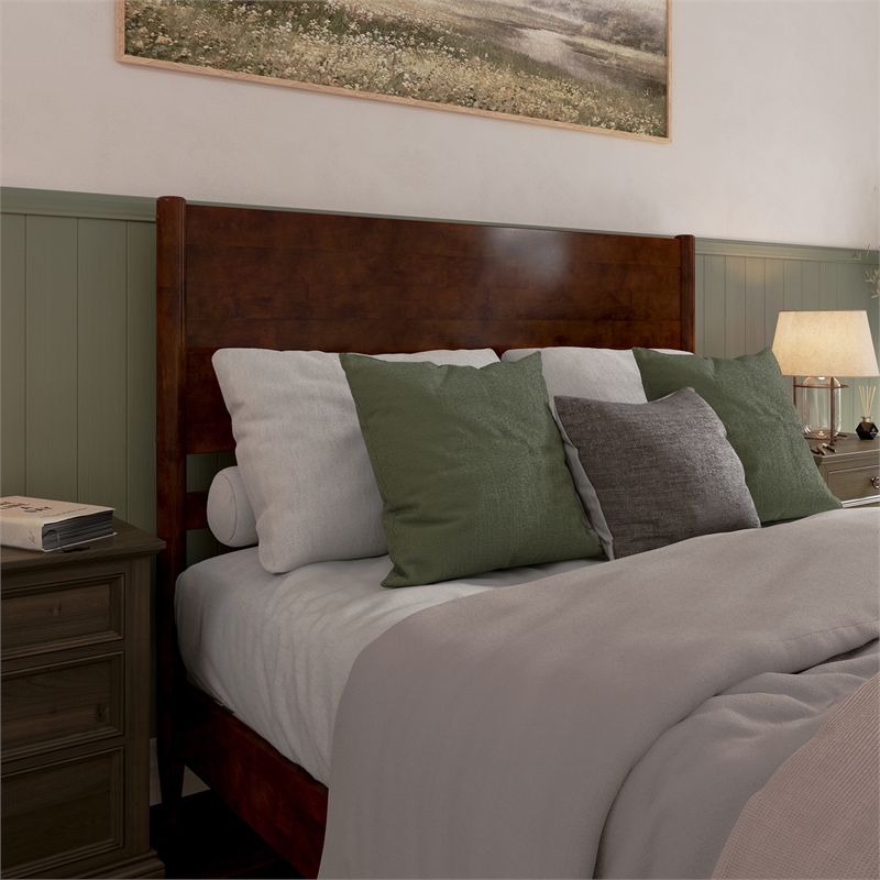 Pasadena Queen Solid Wood Low Profile Platform Bed in Walnut