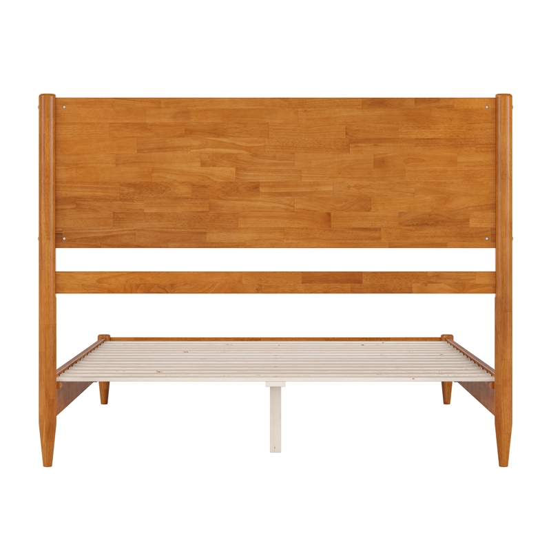 Pasadena Queen Wood Low Profile Platform Bed in Light Toffee