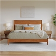 Pasadena King Solid Wood Low Profile Platform Bed in Light Toffee