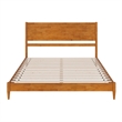 Pasadena King Solid Wood Low Profile Platform Bed in Light Toffee