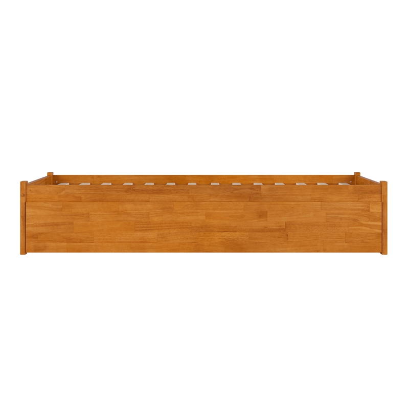 Concord Twin XL Wood Platform Bed with Footboard and TXL Trundle in Light Toffee