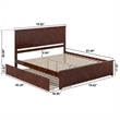 Nantucket King Wood Platform Bed with Matching Footboard & TXL Trundle in Walnut