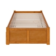 Concord Twin Wood Platform Bed with Footboard and Twin Trundle in Light Toffee