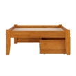 Concord Twin Wood Platform Bed with Footboard and Drawers in Light Toffee