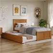 Madison Platform Bed with Matching Footboard & Trundle in Light Toffee