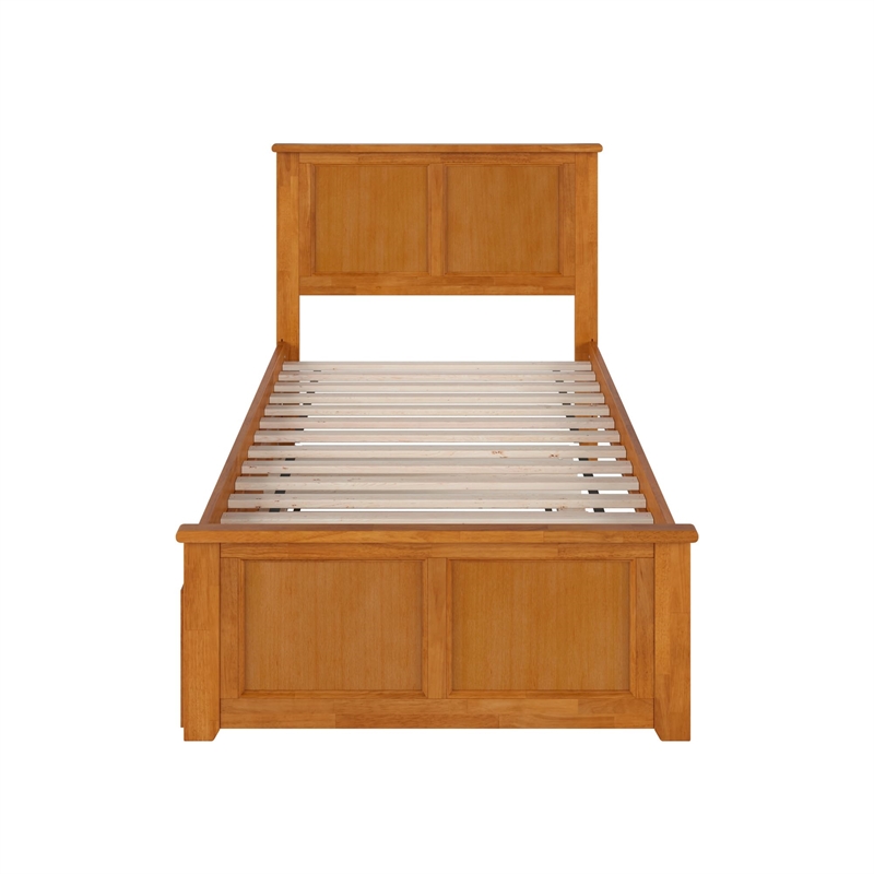 Madison Platform Bed with Matching Footboard & Trundle in Light Toffee