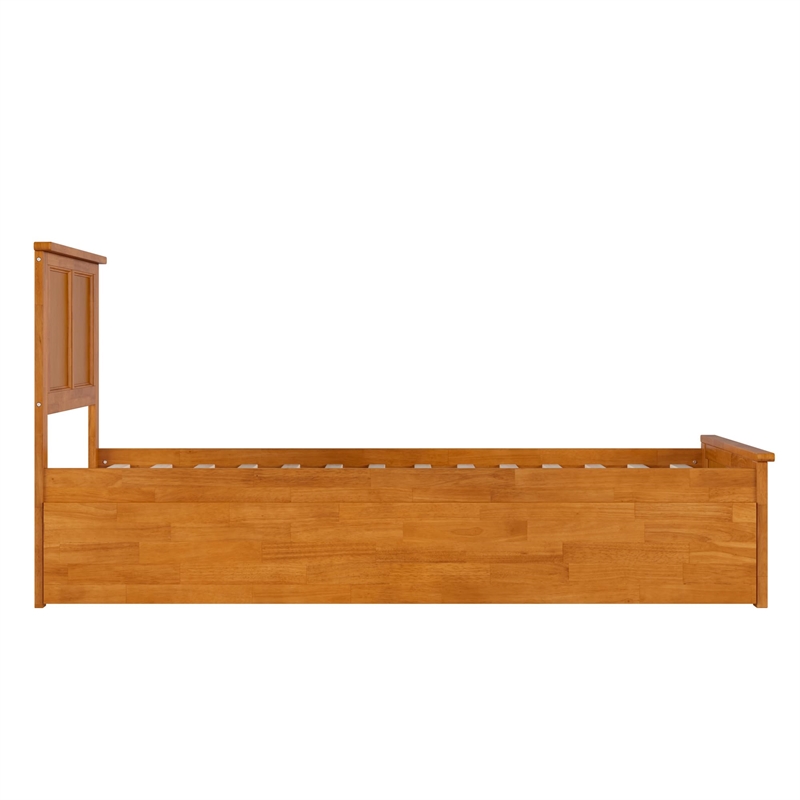 Madison Platform Bed with Matching Footboard & Trundle in Light Toffee