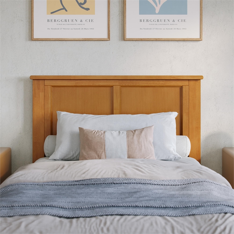 Madison Twin XL Platform Bed with Matching Footboard & Drawers in Light Toffee
