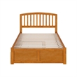 Richmond Full Wood Platform Bed with Footboard and Twin Trundle in Light Toffee