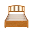 Richmond Full Wood Platform Bed with Footboard and Full Trundle in Light Toffee