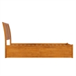Portland Twin XL Wood Platform Bed with Footboard and Drawers in Light Toffee