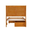 Portland Twin XL Wood Platform Bed with Footboard and Drawers in Light Toffee